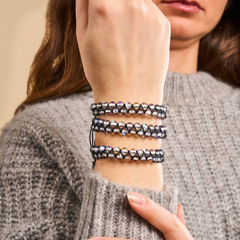 Charbon électrique | Argent | Bracelet Vitalité Prisma